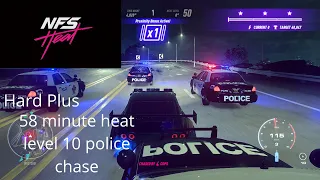 Need For Speed Heat Hard Plus 58 minute heat level 10 police chase PC