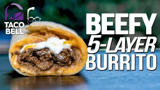 TACO BELL'S BEEFY 5 LAYER BURRITO....BUT HOMEMADE & WAY BETTER! |  SAM THE COOKING GUY 4K