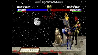 Mortal Kombat Trilogy (N64) Kitana 95% Damage (Aggressor Mode On)