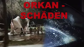 ORKAN wütet in der Nacht  -  heftige Kaltfrontpassage mit Schäden in Norddeutschland