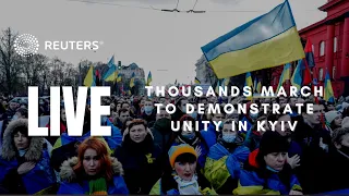 LIVE: Thousands march to demonstrate unity in Kyiv