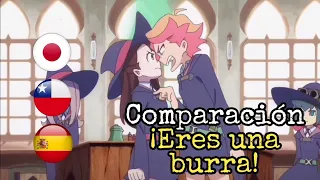 Little Witch Academia Comparación ¡Eres una burra! | Japonés, Español Latino y Castellano