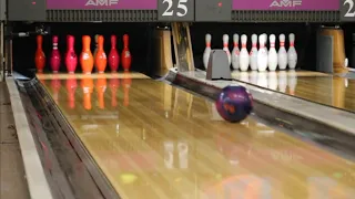 AMF 82-70s in Action With Colored Bowling Pins!