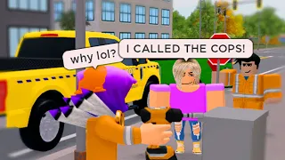 She Called The Cops On Us For Doing Our Job.. The Cops Were Not Happy.. (Roblox)