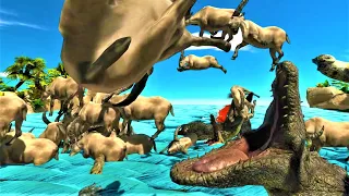 Crossing the river ARBS Animal Revolt Battle Simulator Migration mammals