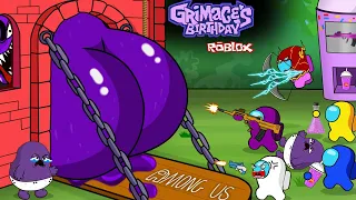 어몽어스 VS 얼굴을 찡그리다 Grimace Shake (Roblox) #4 AMONG US ANIMATION 47