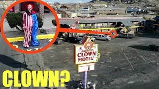 you won't believe what my drone saw at the haunted clown motel / scary killer clown sighting!