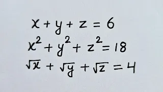 Can you solve these system of equations? Solve for x, y and z#math #matholympiad