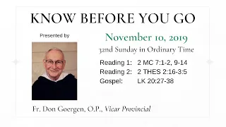 Know Before You Go: 32nd Sunday in Ordinary Time