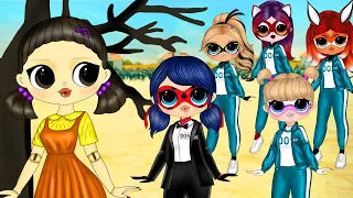 All Miraculous Ladybug Characters in Squid Game - DIY Paper Dolls & Crafts