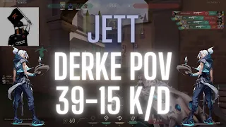 FNATIC Derke POV Jett on Ascent 39-15 K/D (VALORANT Pro POV)