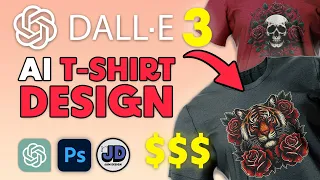 Use DALLE-3 to Design, Mockup, and Sell T-Shirts!! [ AI Process Tutorial ]