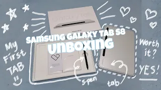 Samsung Galaxy Tab S8 Unboxing + First Impressions 🥰