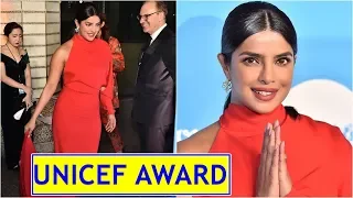 Priyanka Chopra is a fiery vision in red as she gets honoured with humanitarian award by UNICEF