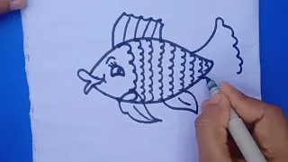 Fish Drawing/How to draw a fish/easy Drawing/Drawing