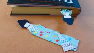 Easy origami craft: How to make a Japanese doll bookmark