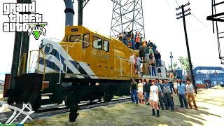 GTA 5 Mods || Freight Train Carry Passenger || Best of Funny Video