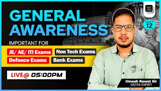 General Awareness MCQ's Important for JE, AE, ITI, Defence & Non Tech Exams | By Umesh sir, Lect-12