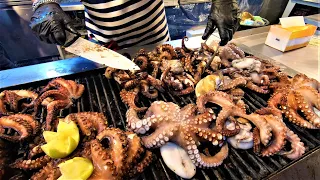 Street Food of Italy. Grilled Octopus. Stuffed 'Puccia' Sandwich from Apulia Region