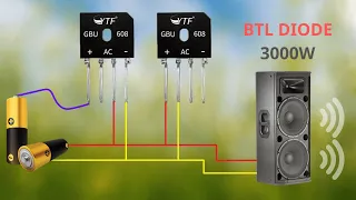 DIY Powerful Ultra Bass Amplifier using BLT Bridge Diode , Simple circuit , No IC  | DIY Audio