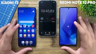 XIAOMI 13 VS REDMI NOTE 12 PRO 5G - FIRST SPEED TEST