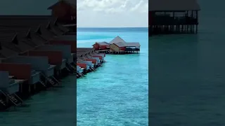 Colourful water villas at Coco Bodu Hithi Maldives 🐬