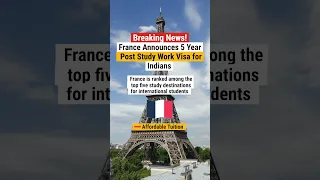 France announces 5 year post study work visa for Indians