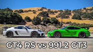 2018 Porsche 911 GT3 vs 2023 Porsche Cayman GT4 RS - Head to Head Review!