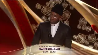 Mahershala Ali winning Best Supporting Actor for Green Book