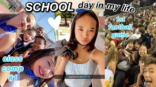 SCHOOL DAY IN MY LIFE | class comp #1 & 1st football game! Nicole Laeno