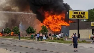 Former Mattress Store Explosion and Fire! Raw Footage!