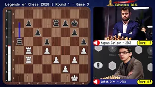 [Round 1] Magnus Carlsen vs Anish Giri - Legends of Chess 2020