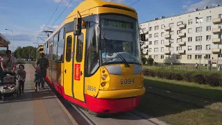 Poland, Warsaw, tram 4 ride from Wołoska to Niedzwiedzia