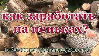 Как заработать на пеньках. How to make stump business.