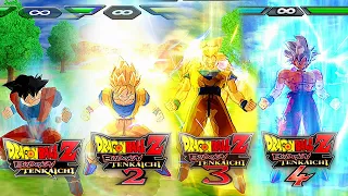 Dragon Ball Z Budokai Tenkaichi 1, 2, 3, 4 | All Goku Transformations