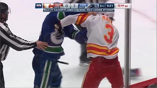 NHL Fight - Flames @ Canucks - Mackey vs Horvat - 18 05 2021