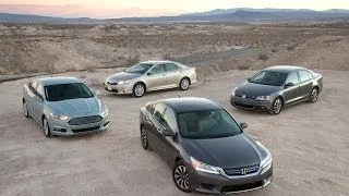 Toyota Camry vs Honda Accord vs Ford Fusion vs Volkswagen Jetta | Hybrid Sedan Comparison Test