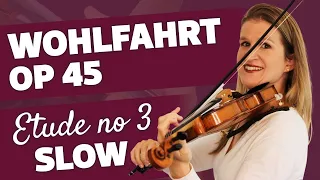 SLOW Wohlfahrt op 45 no 3 violin etude 50 BPM play along