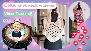 CELTIC KNOT NECK WARMER/SHAWL- all in one Addi / Sentro knitting machine - flat panel with a mystery