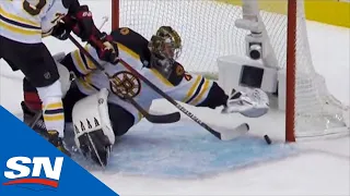 Jaroslav Halak Reaches Back For Super Close Goal-Line Save