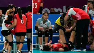 Sad Moments of the Thailand Team | Injuries | Dangerous Collisions | HeadShots | VNL 2022