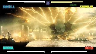 Godzilla Vs Ghidorah But Health Bar Is Enabled | Mothra Vs Rodan Battle Scene 4K