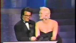 Bronson Pinchot and Brigitte Nielsen on 1987 People's Choice Awards