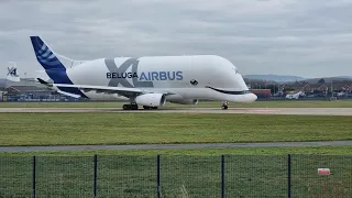 Beluga XL 4 Take Off from Hawarden Airport Broughton