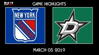 NHL Highlights   New York Rangers vs  Dallas Stars – Mar 5, 2019