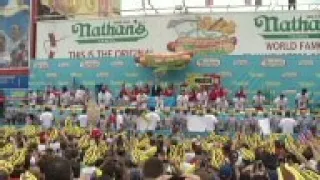 Matt Stonie upset Joey "Jaws" Chestnut to win the July Fourth hot dog eating contest at Nathan's Fam