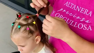 Cute Hairstyle with BRIGHT ELASTICS | Back to School hairstyle | Little girls hairstyles