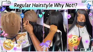 🤭Regular Hairstyle: Side Part Quick Weave w/Leave Out | Soft Human Hair Ft. #ELFINHAIR Review