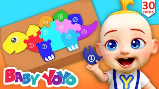 Dinosaur Puzzle Toy | Color Song | Learn Number | more Nursery rhymes | Baby yoyo