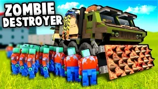 HUGE Zombie Horde vs EPIC Destroyer Tank!  (Brick Rigs Multiplayer)